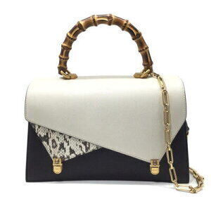 Gucci Ottilia Bag Bamboo Python Leather Ivory White Black